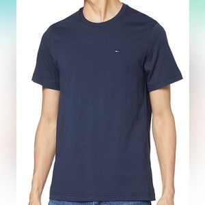 Nwot Tommy Hilfiger Men's Cotton Linen Navy Mini Logo Tee T-Shirt
